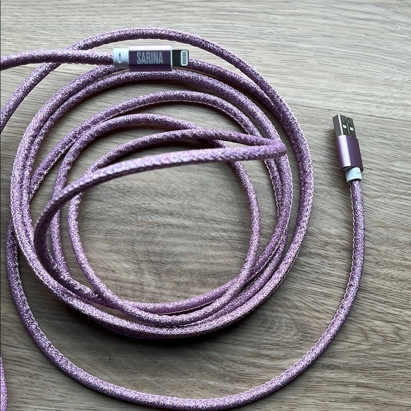 Sarina 10ft Pink/Purple USB Charging Cable IPhone Charger - Picture 1 of 11